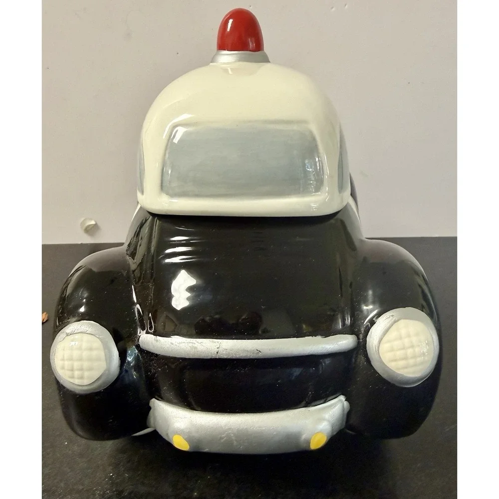 Vintage Style Old Fashioned Police Car Ceramic Cookie Jar Retro Beetle
